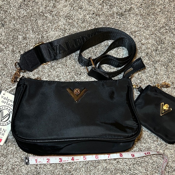 Valentino Handbags - Valentino Black Crossbody Bag with Gold Accents